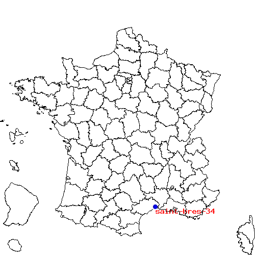 localisation sur le carte de saint-bres-34 