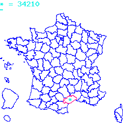 localisation du code postal 34210 Félines-Minervois sur la carte de France localisation sur le carte de Félines-Minervois 34210