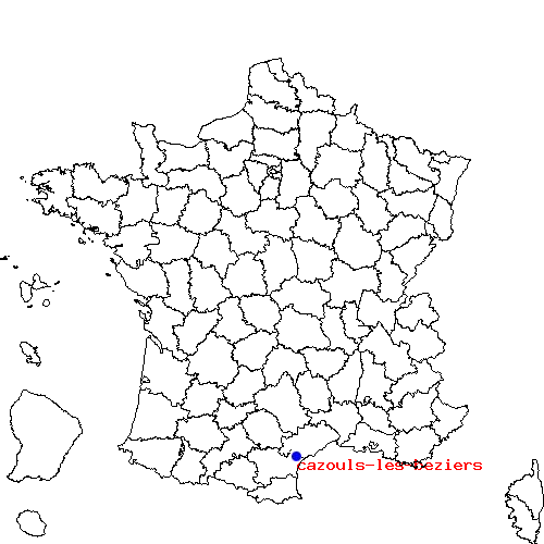 localisation sur le carte de cazouls-les-beziers 