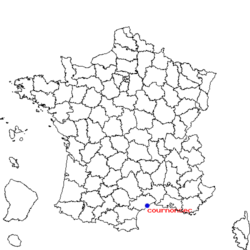 localisation sur le carte de cournonsec 