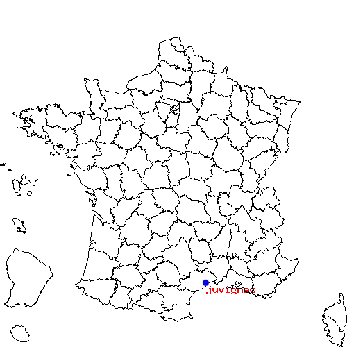 localisation sur le carte de juvignac 