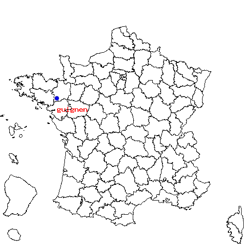 localisation sur le carte de guignen 