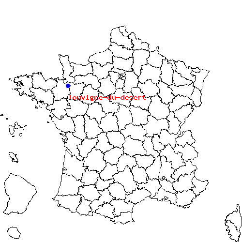 localisation sur le carte de louvigne-du-desert 