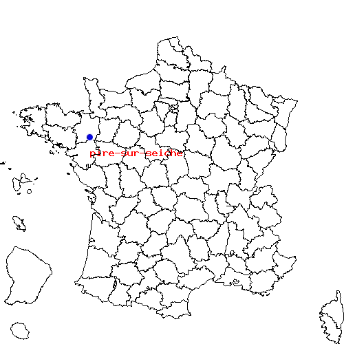 localisation sur le carte de pire-sur-seiche 