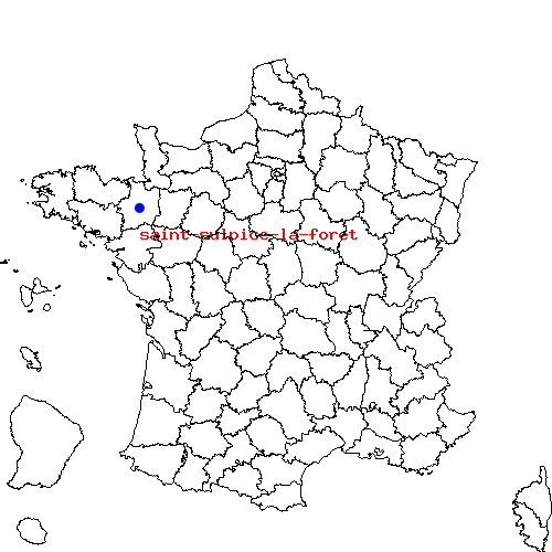 localisation sur le carte de saint-sulpice-la-foret 