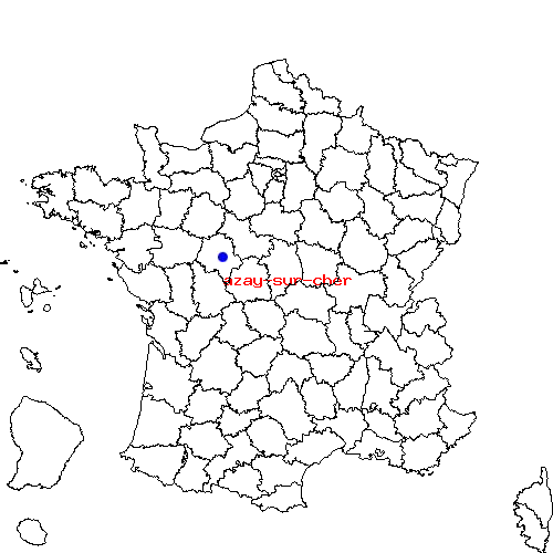 localisation sur le carte de azay-sur-cher 