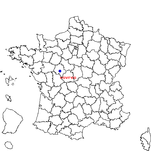 localisation sur le carte de esvres 