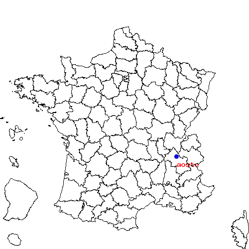 localisation sur le carte de aoste 