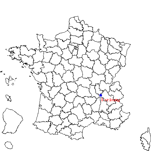 luzinay sur la carte de France localisation sur le carte de luzinay