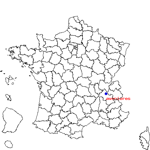 localisation sur le carte de avenieres 