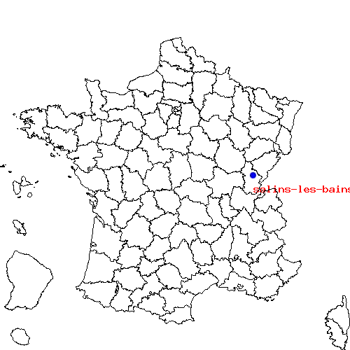 localisation sur le carte de salins-les-bains 