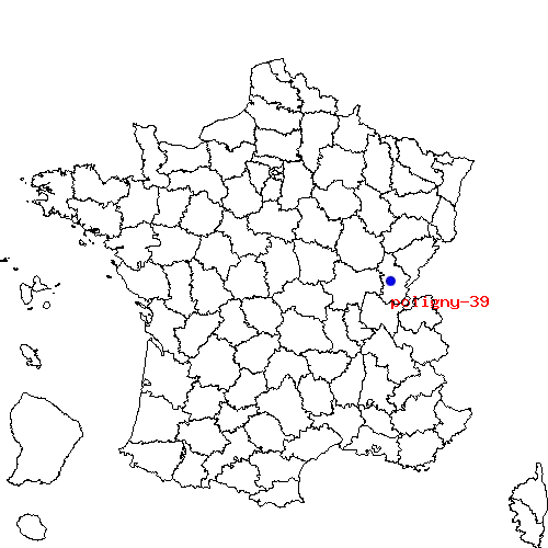 localisation sur le carte de poligny-39 