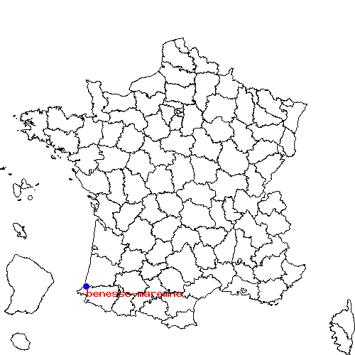 localisation sur le carte de benesse-maremne 
