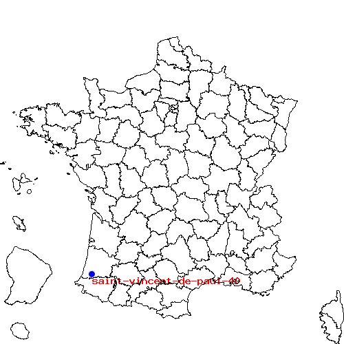 localisation sur le carte de saint-vincent-de-paul-40 