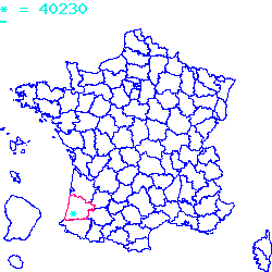 localisation du code postal 40230 Josse sur la carte de France localisation sur le carte de Josse 40230