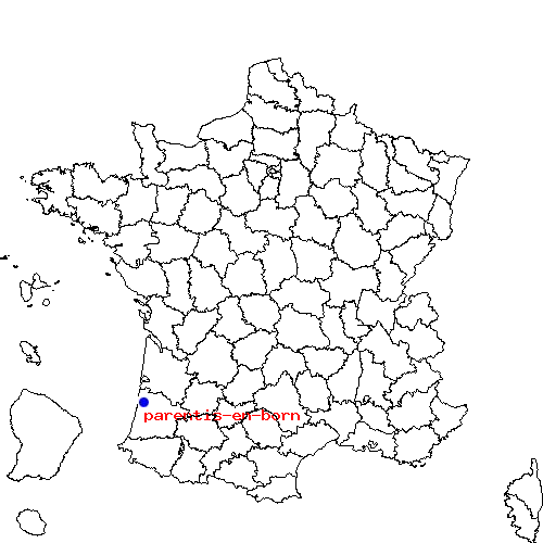 localisation sur le carte de parentis-en-born 