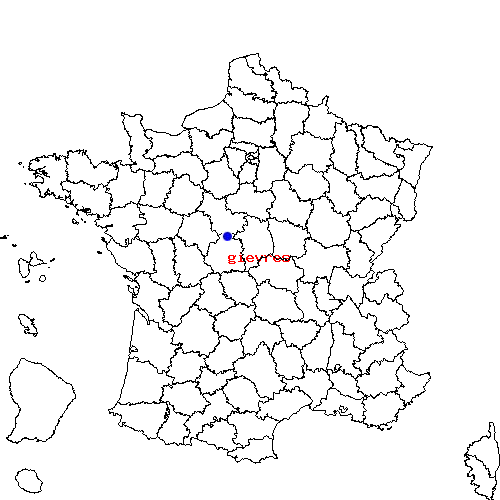 localisation sur le carte de gievres 