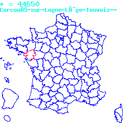 localisation sur le carte de Corcoué-sur-Logne 44650