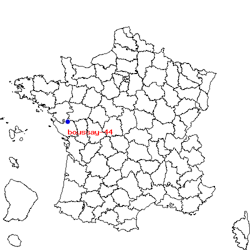 localisation sur le carte de boussay-44 