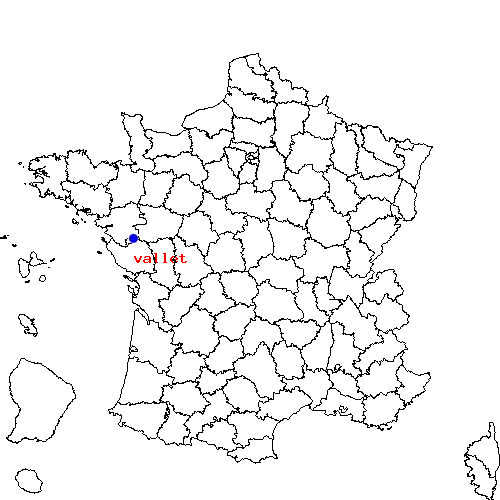 localisation sur le carte de vallet 