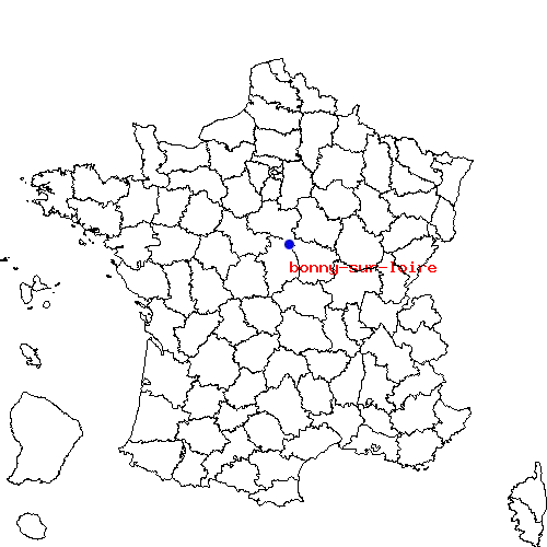 localisation sur le carte de bonny-sur-loire 