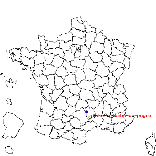 localisation sur le carte de sainte-colombe-de-peyre 