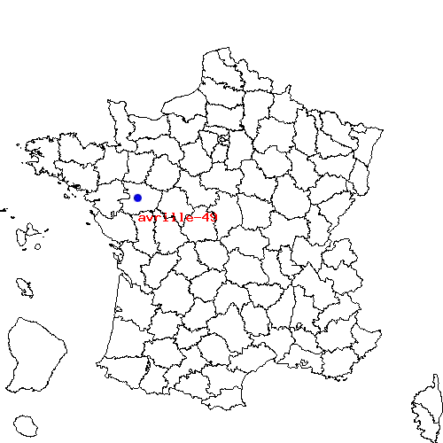 localisation sur le carte de avrille-49 