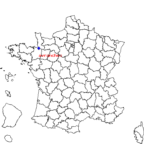 localisation sur le carte de avranches 