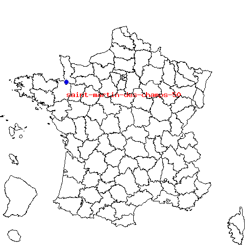 localisation sur le carte de saint-martin-des-champs-50 