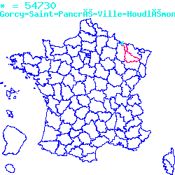 localisation sur le carte de Gorcy 54730