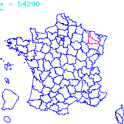localisation du code postal 54290 Roville-devant-Bayon sur la carte de France localisation sur le carte de Roville-devant-Bayon 54290