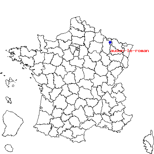 localisation sur le carte de audun-le-roman 
