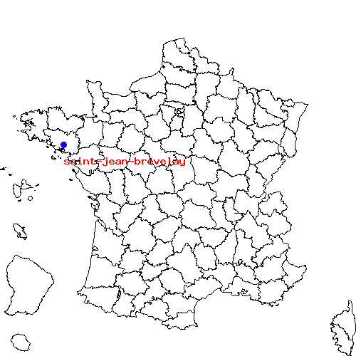 localisation sur le carte de saint-jean-brevelay 