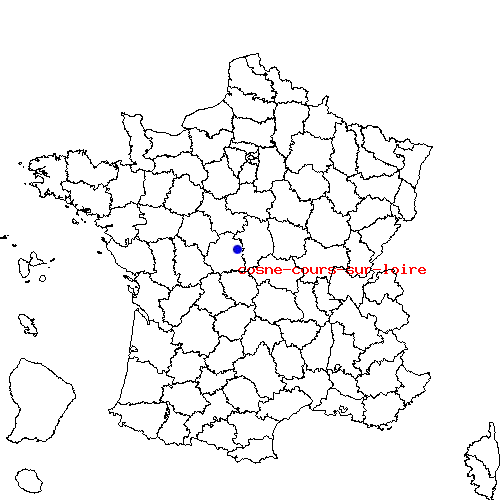 localisation sur le carte de cosne-cours-sur-loire 