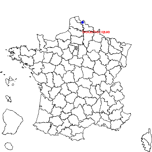 localisation sur le carte de bousbecque 