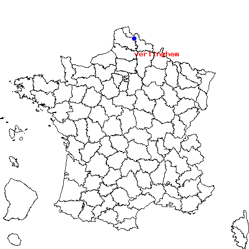 localisation sur le carte de verlinghem 