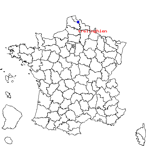 localisation sur le carte de frelinghien 