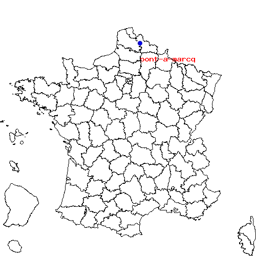 localisation sur le carte de pont-a-marcq 