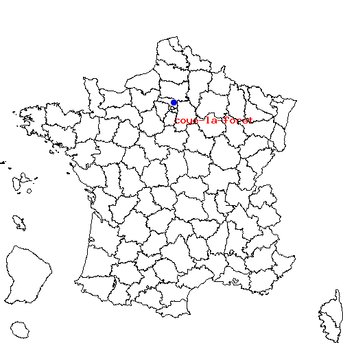 localisation sur le carte de coye-la-foret 