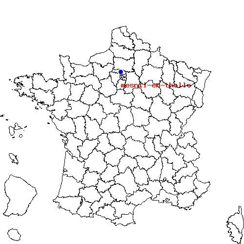 localisation sur le carte de mesnil-en-thelle 