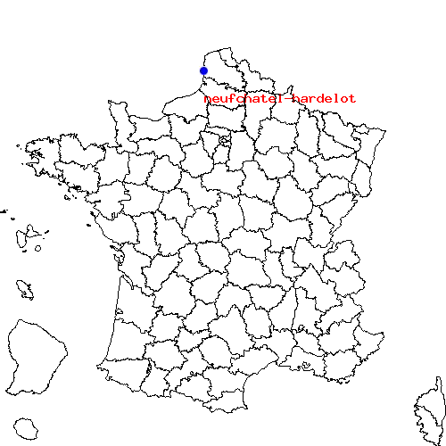 localisation sur le carte de neufchatel-hardelot 