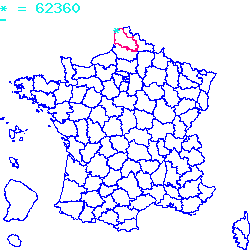localisation du code postal 62360 Hesdin-l'Abbé sur la carte de France localisation sur le carte de Hesdin-l'Abbé 62360
