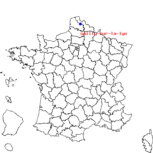 localisation sur le carte de sailly-sur-la-lys 