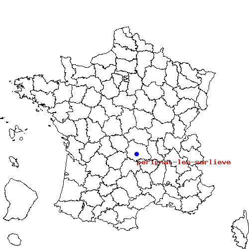 localisation sur le carte de perignat-les-sarlieve 