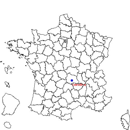 localisation sur le carte de cendre 