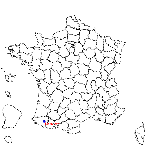 localisation sur le carte de lescar 