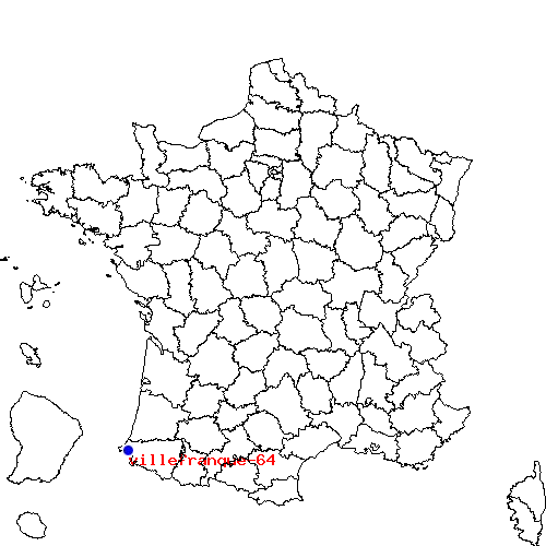 localisation sur le carte de villefranque-64 