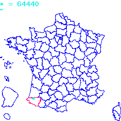 localisation sur le carte de Eaux-Bonnes 64440