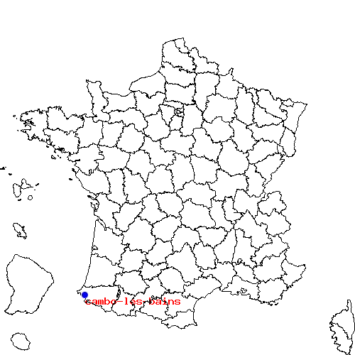 localisation sur le carte de cambo-les-bains 