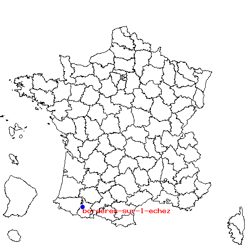 localisation sur le carte de borderes-sur-l-echez 